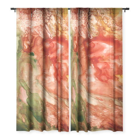 Rosie Brown Abstract Red Yupo Sheer Non Repeat