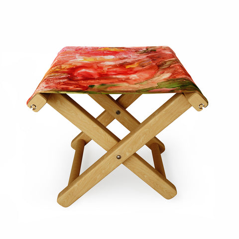 Rosie Brown Abstract Red Yupo Folding Stool