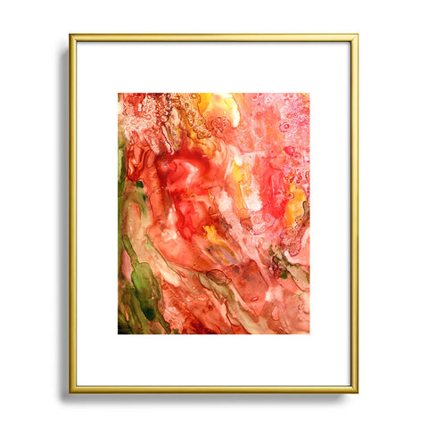 Rosie Brown Abstract Red Yupo Metal Framed Art Print