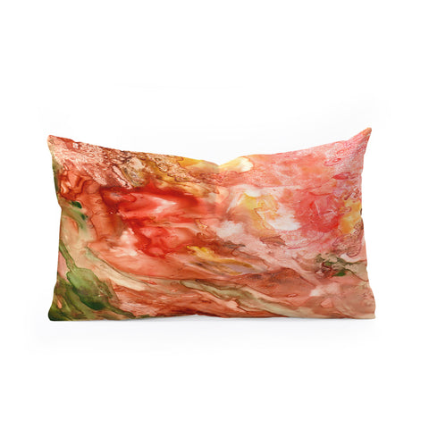 Rosie Brown Abstract Red Yupo Oblong Throw Pillow