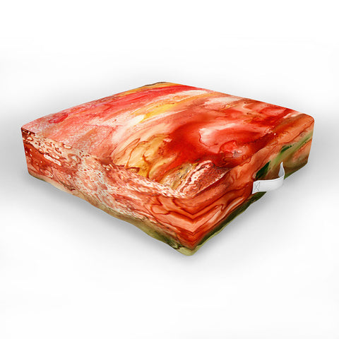 Rosie Brown Abstract Red Yupo Outdoor Floor Cushion