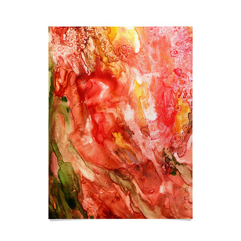 Rosie Brown Abstract Red Yupo Poster