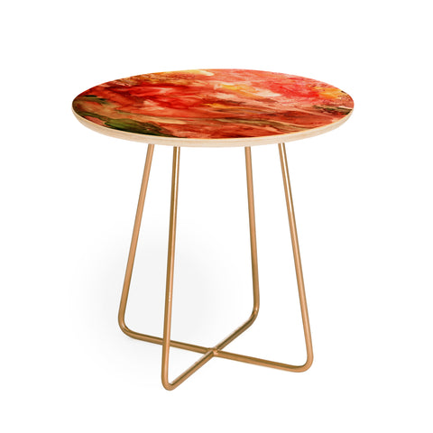 Rosie Brown Abstract Red Yupo Round Side Table