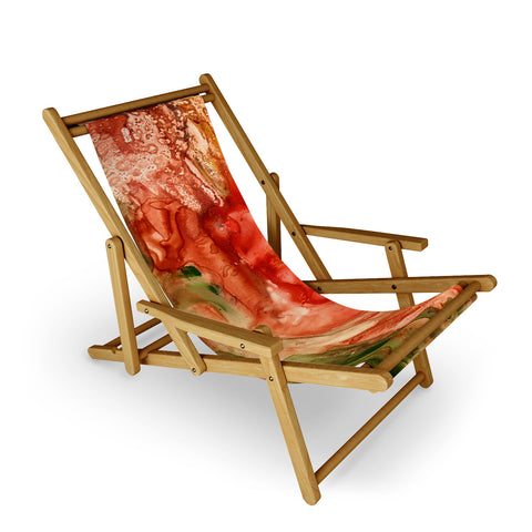 Rosie Brown Abstract Red Yupo Sling Chair
