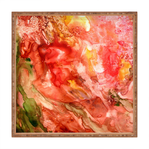 Rosie Brown Abstract Red Yupo Square Tray