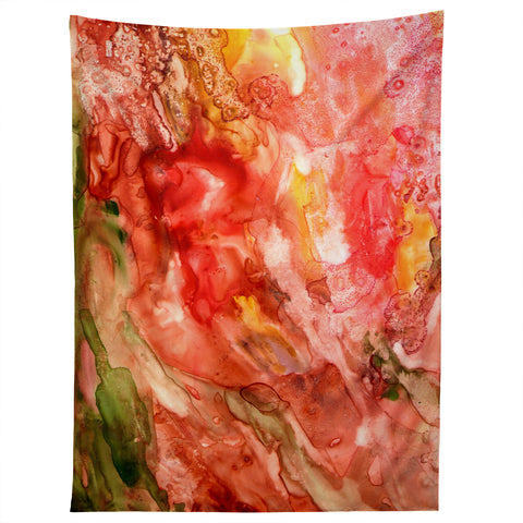 Rosie Brown Abstract Red Yupo Tapestry