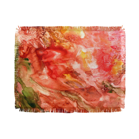 Rosie Brown Abstract Red Yupo Throw Blanket