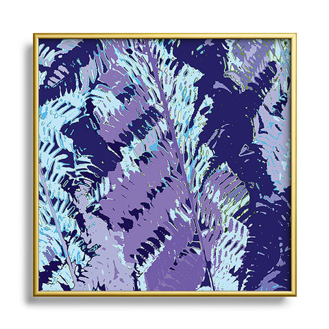 Rosie Brown Amethyst Ferns Metal Square Framed Art Print
