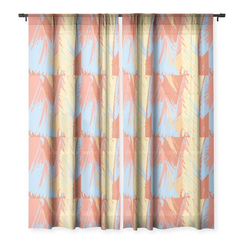Rosie Brown Art Deco Palms Sheer Window Curtain