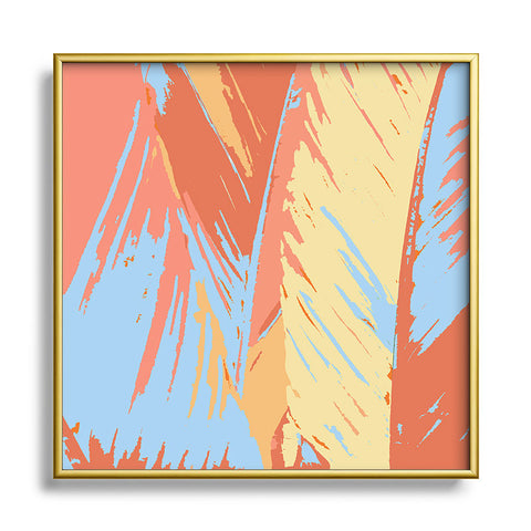 Rosie Brown Art Deco Palms Metal Square Framed Art Print