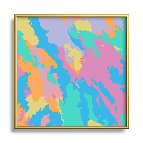 Rosie Brown Art Map Metal Square Framed Art Print