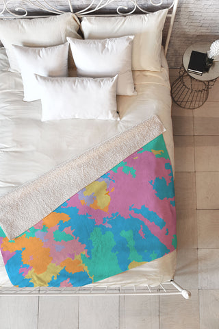 Rosie Brown Art Map Fleece Throw Blanket