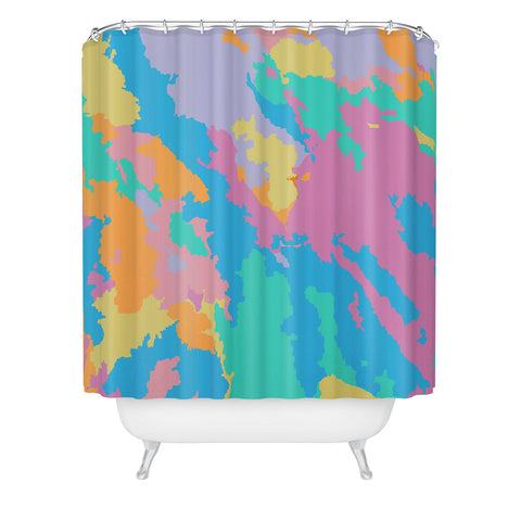Rosie Brown Art Map Shower Curtain