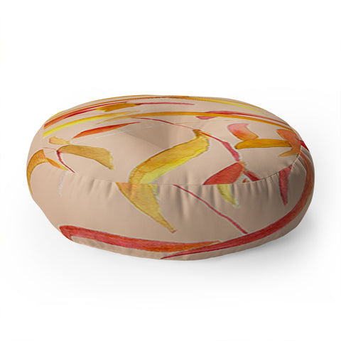 Rosie Brown Autumn Leaves Floor Pillow Round