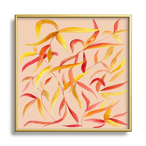 Rosie Brown Autumn Leaves Metal Square Framed Art Print