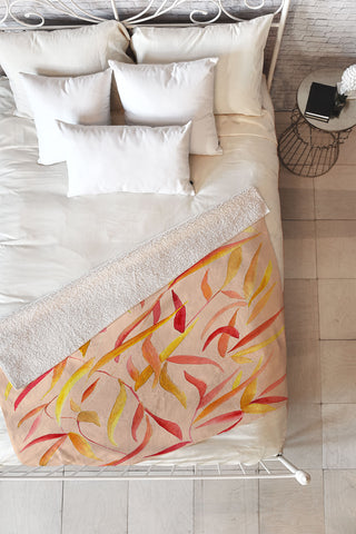 Rosie Brown Autumn Leaves Fleece Throw Blanket