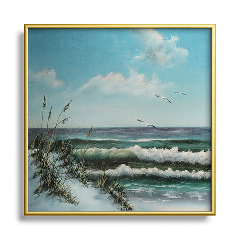 Rosie Brown Beach Dunes Metal Square Framed Art Print