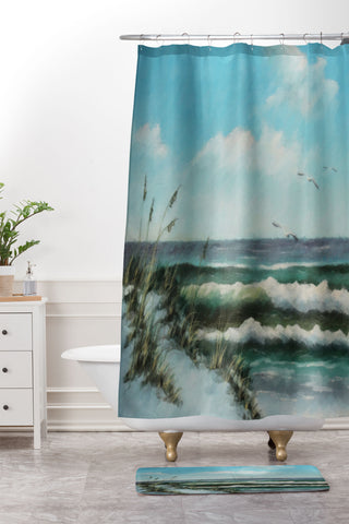Rosie Brown Beach Dunes Shower Curtain And Mat