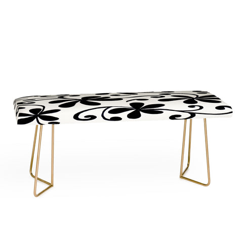 Rosie Brown Black on White Bench