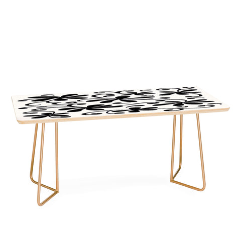 Rosie Brown Black on White Coffee Table