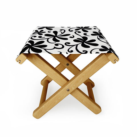 Rosie Brown Black on White Folding Stool