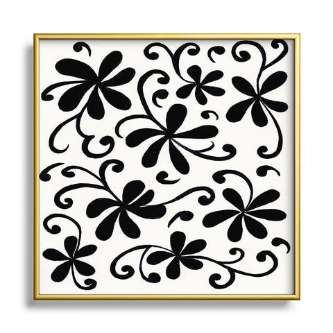 Rosie Brown Black on White Metal Square Framed Art Print