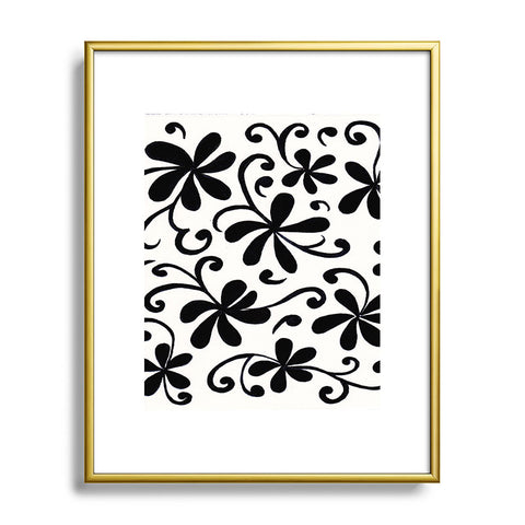 Rosie Brown Black on White Metal Framed Art Print