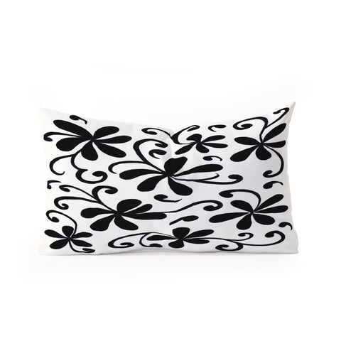 Rosie Brown Black on White Oblong Throw Pillow