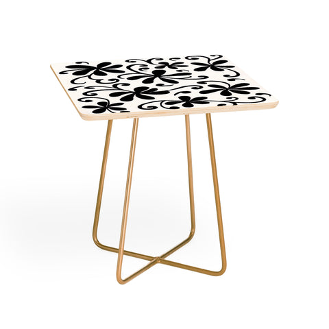 Rosie Brown Black on White Side Table
