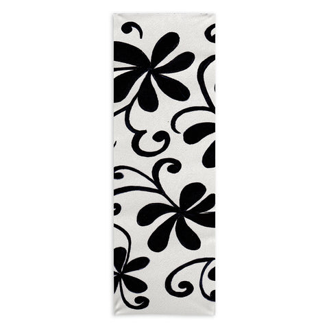 Rosie Brown Black on White Yoga Towel