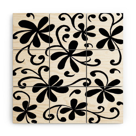 Rosie Brown Black on White Wood Wall Mural