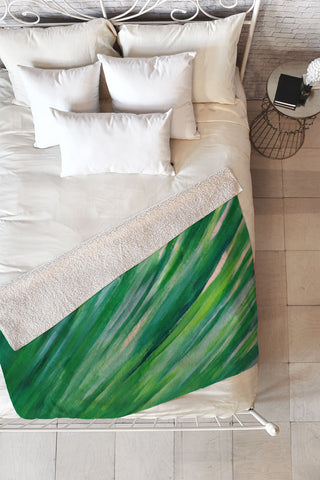 Rosie Brown Blades Of Grass Fleece Throw Blanket