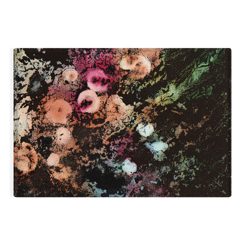 Rosie Brown Blooming Black Outdoor Rug