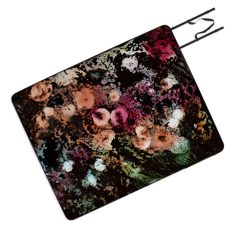 Rosie Brown Blooming Black Picnic Blanket