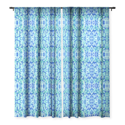 Rosie Brown Blue Chips Sheer Window Curtain
