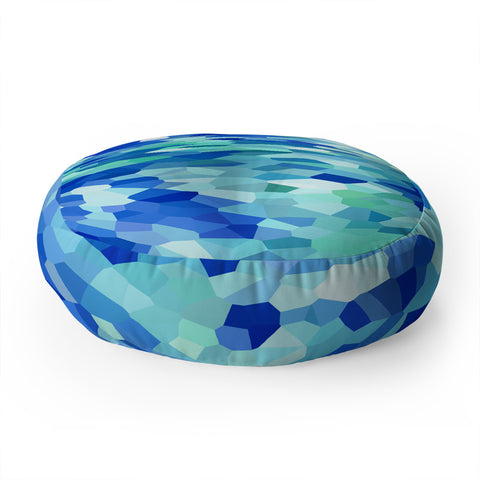 Rosie Brown Blue Chips Floor Pillow Round