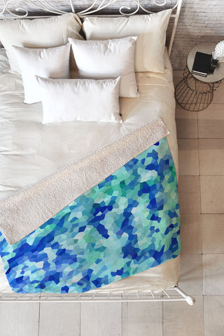 Rosie Brown Blue Chips Fleece Throw Blanket