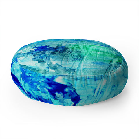Rosie Brown Blue Grotto Floor Pillow Round