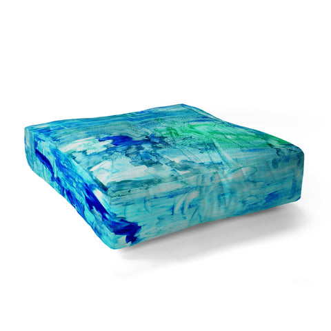 Rosie Brown Blue Grotto Floor Pillow Square