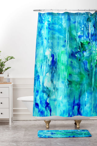 Rosie Brown Blue Grotto Shower Curtain And Mat