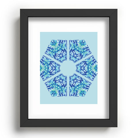 Rosie Brown Blue Hexagone Recessed Framing Rectangle