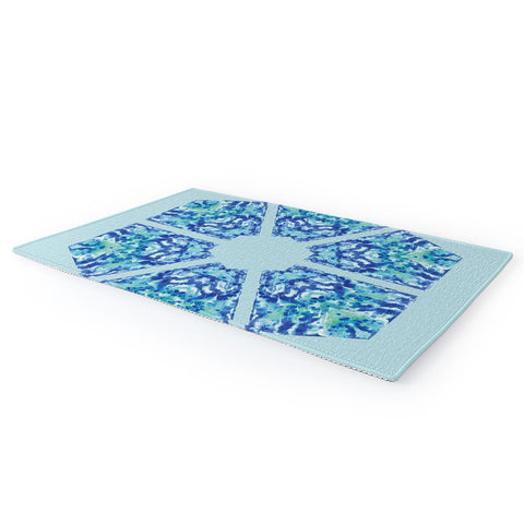 Rosie Brown Blue Hexagone Area Rug