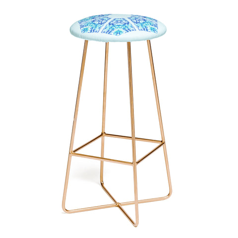 Rosie Brown Blue Hexagone Bar Stool