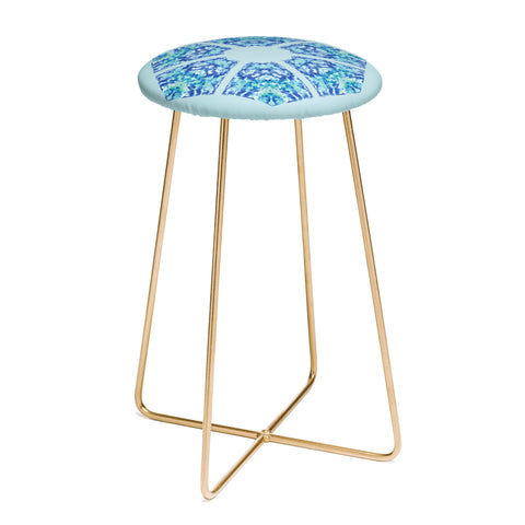 Rosie Brown Blue Hexagone Counter Stool