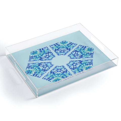 Rosie Brown Blue Hexagone Acrylic Tray