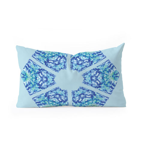 Rosie Brown Blue Hexagone Oblong Throw Pillow