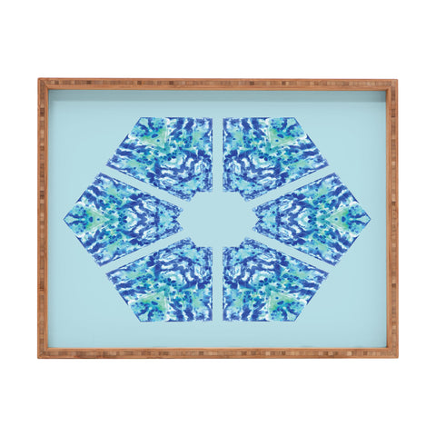 Rosie Brown Blue Hexagone Rectangular Tray