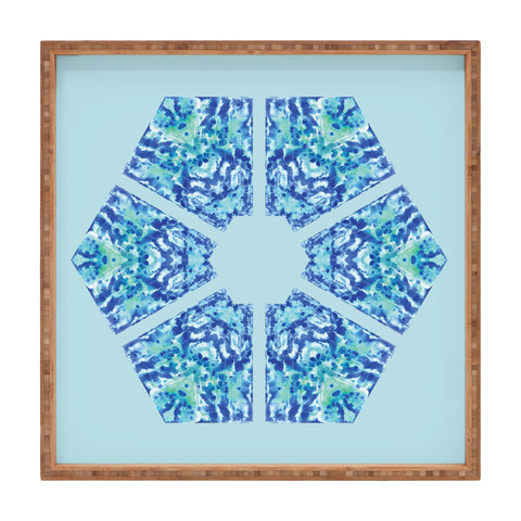 Rosie Brown Blue Hexagone Square Tray