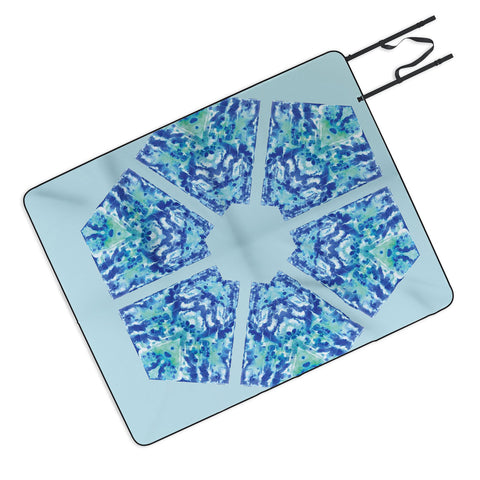 Rosie Brown Blue Hexagone Picnic Blanket