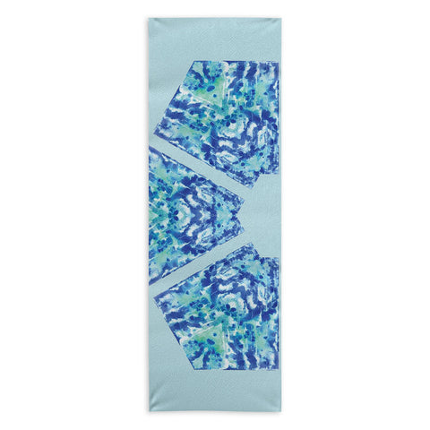 Rosie Brown Blue Hexagone Yoga Towel